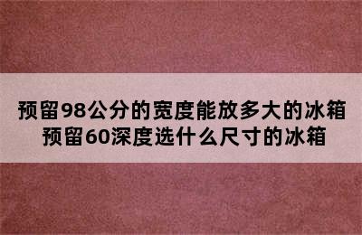 预留98公分的宽度能放多大的冰箱 预留60深度选什么尺寸的冰箱